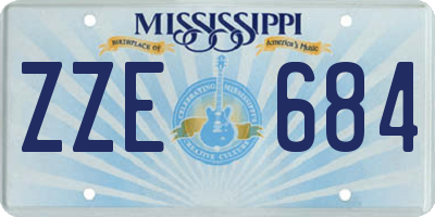 MS license plate ZZE684