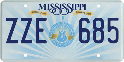 MS license plate ZZE685