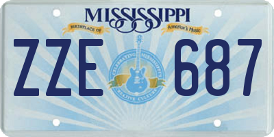 MS license plate ZZE687