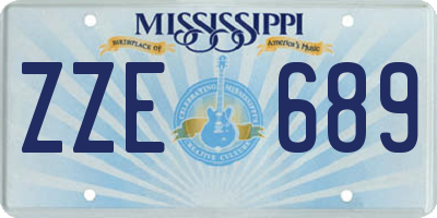 MS license plate ZZE689