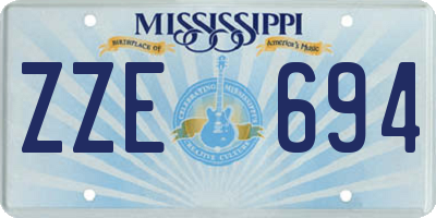 MS license plate ZZE694