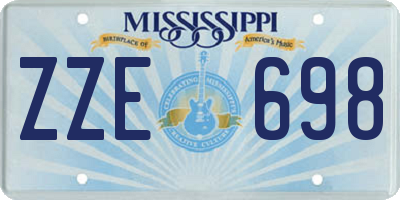 MS license plate ZZE698