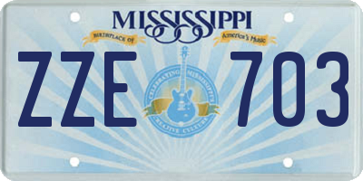 MS license plate ZZE703