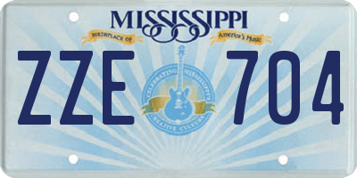 MS license plate ZZE704