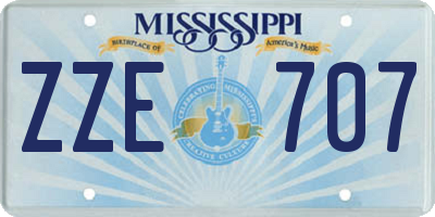 MS license plate ZZE707