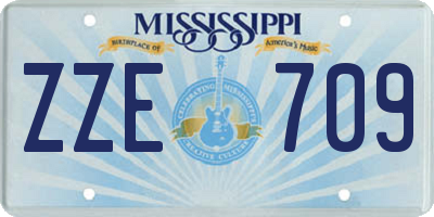 MS license plate ZZE709