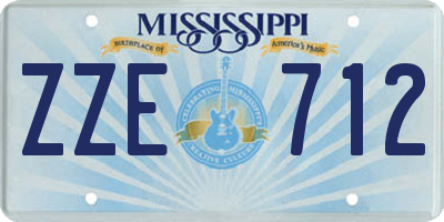 MS license plate ZZE712