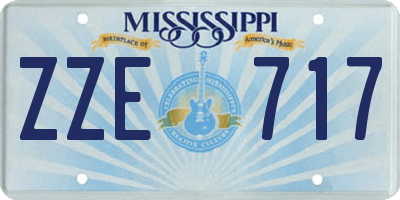 MS license plate ZZE717