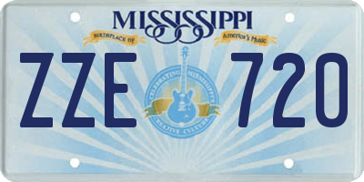 MS license plate ZZE720