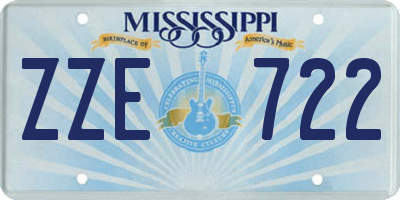 MS license plate ZZE722