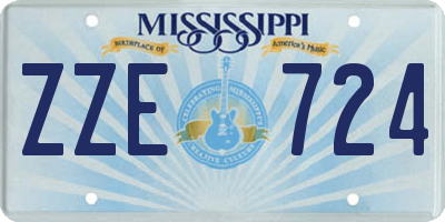 MS license plate ZZE724