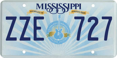 MS license plate ZZE727
