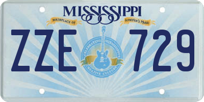 MS license plate ZZE729