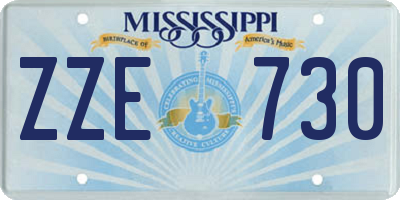 MS license plate ZZE730
