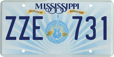 MS license plate ZZE731