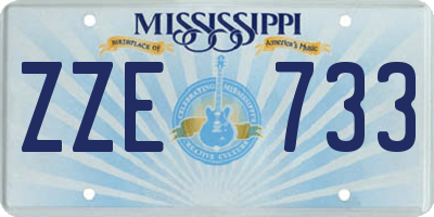 MS license plate ZZE733