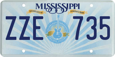 MS license plate ZZE735