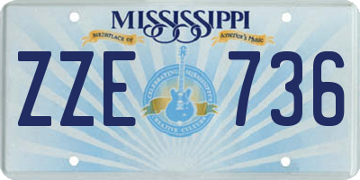 MS license plate ZZE736