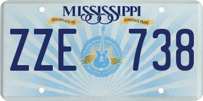 MS license plate ZZE738