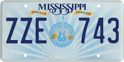 MS license plate ZZE743