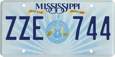 MS license plate ZZE744