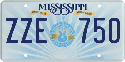 MS license plate ZZE750