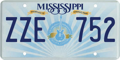 MS license plate ZZE752