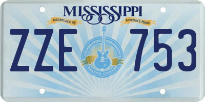 MS license plate ZZE753