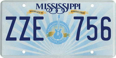 MS license plate ZZE756