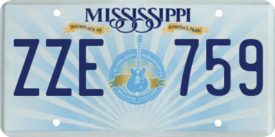 MS license plate ZZE759