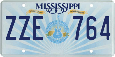 MS license plate ZZE764