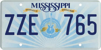 MS license plate ZZE765