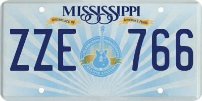 MS license plate ZZE766