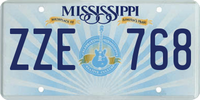 MS license plate ZZE768