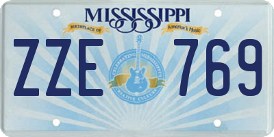 MS license plate ZZE769