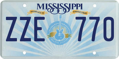 MS license plate ZZE770