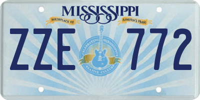 MS license plate ZZE772