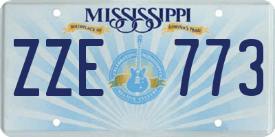 MS license plate ZZE773