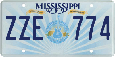 MS license plate ZZE774