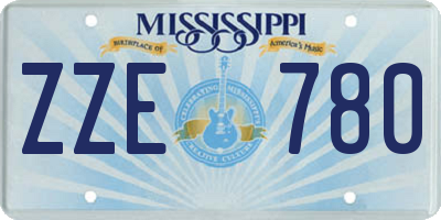 MS license plate ZZE780