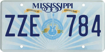 MS license plate ZZE784
