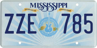 MS license plate ZZE785
