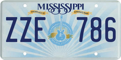 MS license plate ZZE786