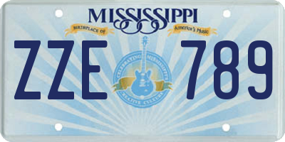 MS license plate ZZE789