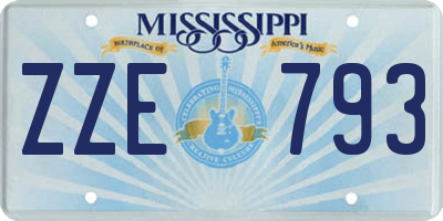 MS license plate ZZE793