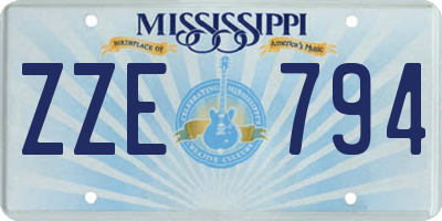 MS license plate ZZE794