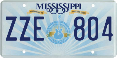 MS license plate ZZE804