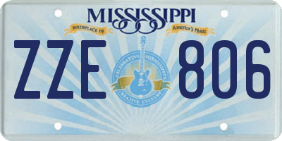 MS license plate ZZE806