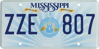 MS license plate ZZE807