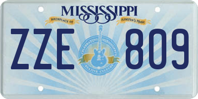 MS license plate ZZE809